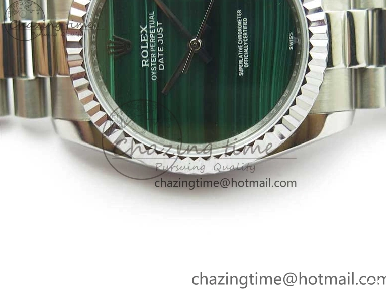 36mm Malachite Bracelet Green President Best SS SS on A2824 Dial DateJust EDF Edition 0216